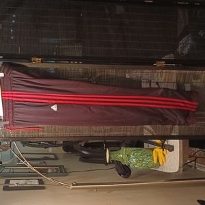 Adidas Black and Scarlet Climalite Warm up pants, size Medium